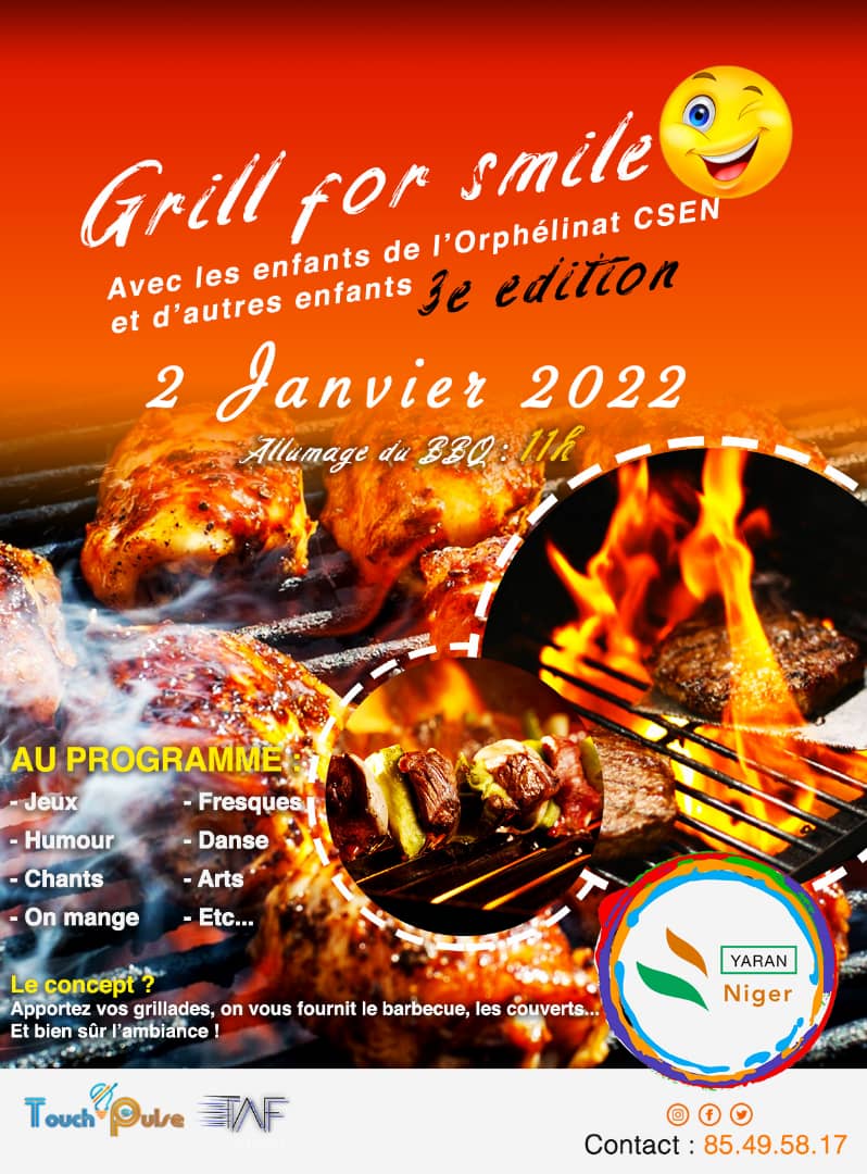 📣 ♨🍗🍢#GrillForSmile 😊

On change pas une équipe qui gagne 🥳. Retrouvez-nous le 2 Janvier 2022 😉 pour la 3e édition du #GrillForSmile en compagnie des enfants de l'orphelinat CSEN. Venez comme vous êtes, et si vous apportez la grillade ça va être encore plus top 😎 .