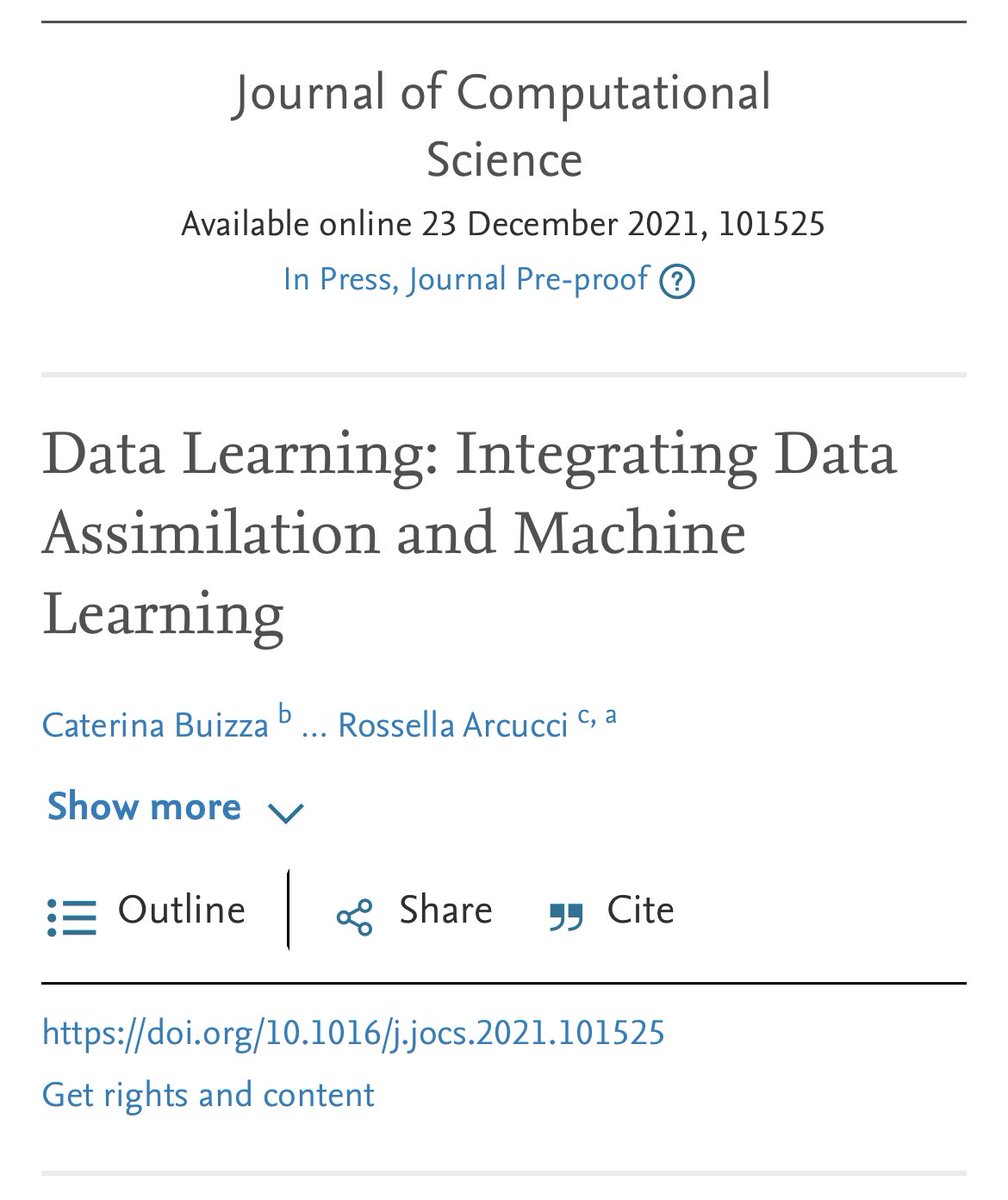 RossellaArcucci's tweet image. Just before Christmas, a big milestone to me!
Data Learning is not only the group I have created at ICL. #DataLearning is a concept, a field, a way to use #dataassimilation and #machinelearning in operational environments. Thanks to all the authors 👏🏻
lnkd.in/epPhB6eE