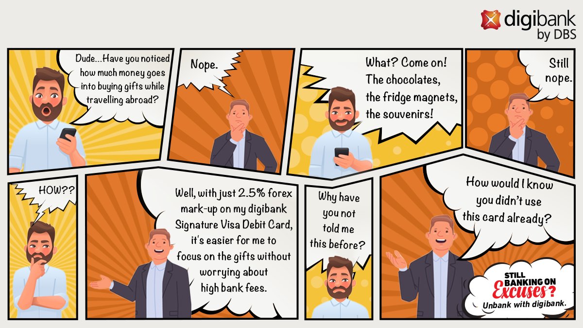 digibank's tweet photo. A trip abroad is incomplete without buying gifts for friends and family. Keep this rule intact with digibank Signature Visa Debit Card. Get high daily ATM limits, competitive forex fees, and worldwide acceptance – all in one. Upgrade your digibank account now. https://t.co/iJZhVeKsUx