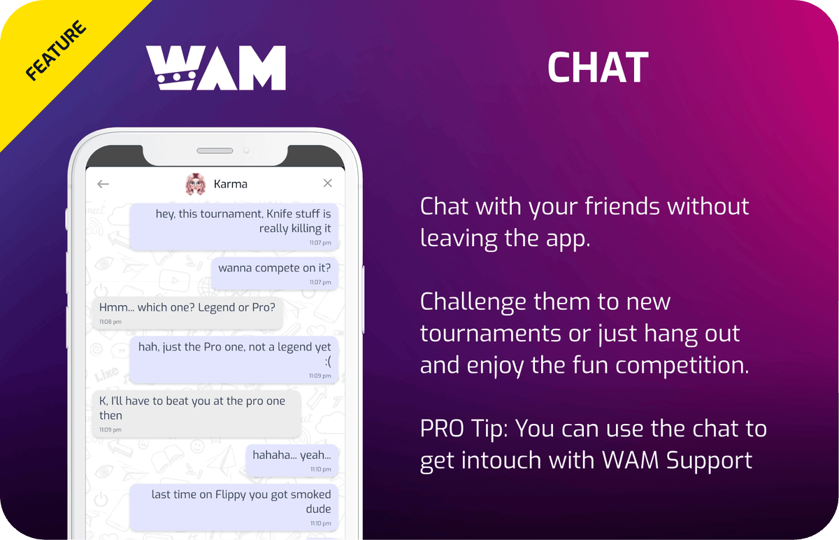 playWAM's tweet photo. 🚀 More than just fun!

🏆 Compete in #WAM tournaments and gain as many XP as possible!

As it will be transformed into $WAM tokens sooner than you might think! 🤑

⚡️ And don't forget to share your achievements with your friends in the in-app chat! https://t.co/TYIyqFWICX