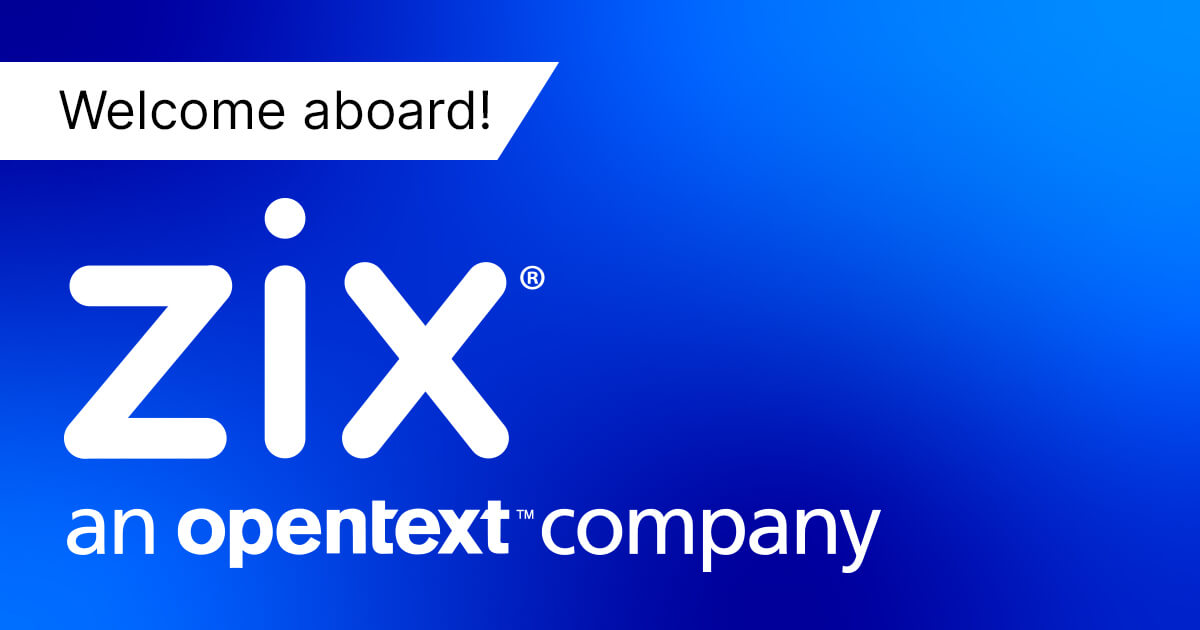 OpenText's tweet photo. OpenText today announced that @ZixCorp - a market leader in SaaS-based email encryption, threat protection and compliance cloud solutions for SMBs - is now a part of OpenText. Read more here: https://t.co/s5qir2Prnq https://t.co/9daR635R8b