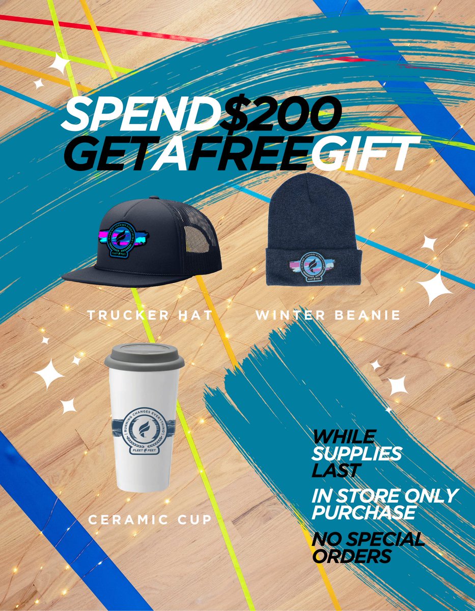 Don’t wait till the last minute. Every day we are fitting new people that have never been through a fit process like ours! Treat your feet or someone you love to a gift card. Spend $200 and get a gift while supplies last!