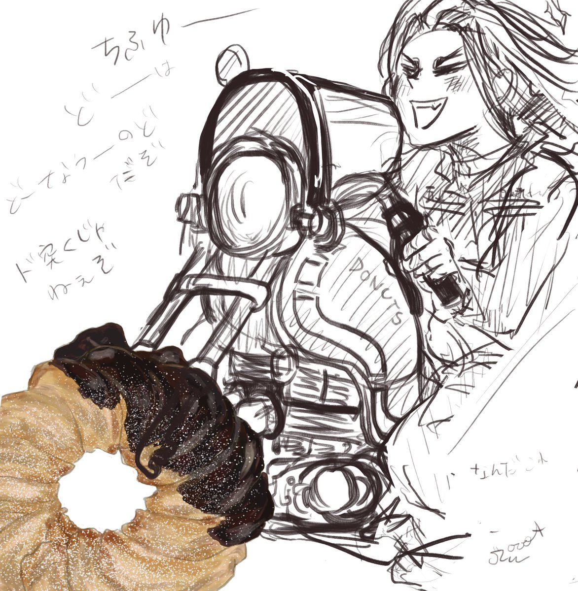 ちふとドーナツを描いた時🍩本当はこうなりそうだった 
