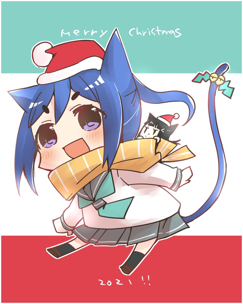 松浦果南 「フォロワー、メリークリスマス(イブ)
ところで緑と赤ってかなダイカラーなので、街」|環月紙袋僕ラブ「ジ51,52」せつはる合同＋おまめ合同＋個人誌🌈👼🔖💫🐬♦✨のイラスト