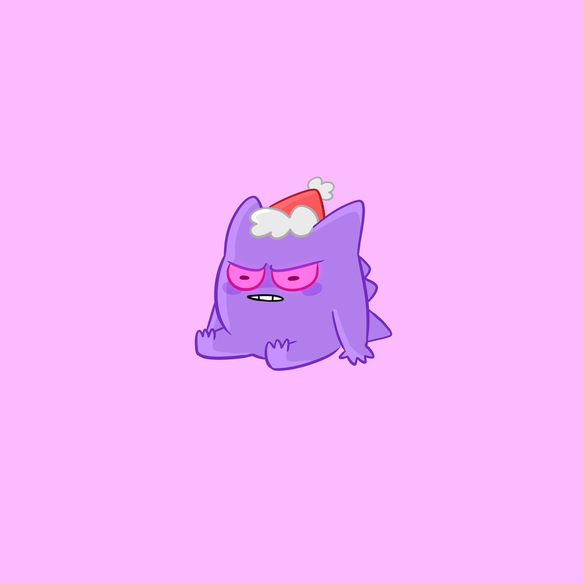 ZeTrystan's tweet image. Here. Have a tiny frustrated Christmas Gengar.