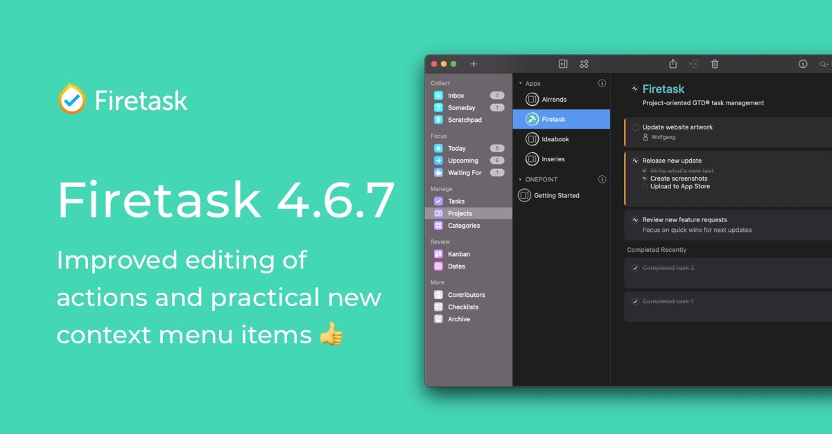 elemtools's tweet photo. #Firetask 4.6.7 for #Mac is now available featuring major usability and inline editing improvements - https://t.co/dp8AQC8zFX #GTD https://t.co/ChMW2yS10K