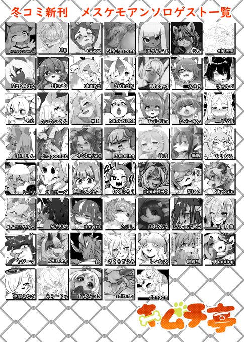 冬コミのメスケモアンソロのゲストさんです 