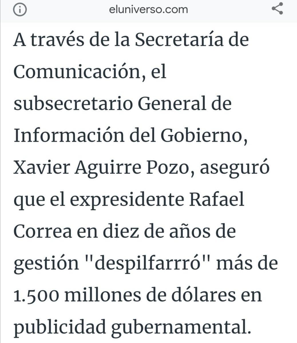 <a href="/MoniPalaciosZ/">Mónica Palacios</a> <a href="/LassoGuillermo/">Guillermo Lasso</a> No sea sinvergüenza.... El prófugo gastó más de mil quinientos millones de dólares en publicidad estatal.
Creo que lo suyo es cualquier otra cosa, menos ser asambleista.
