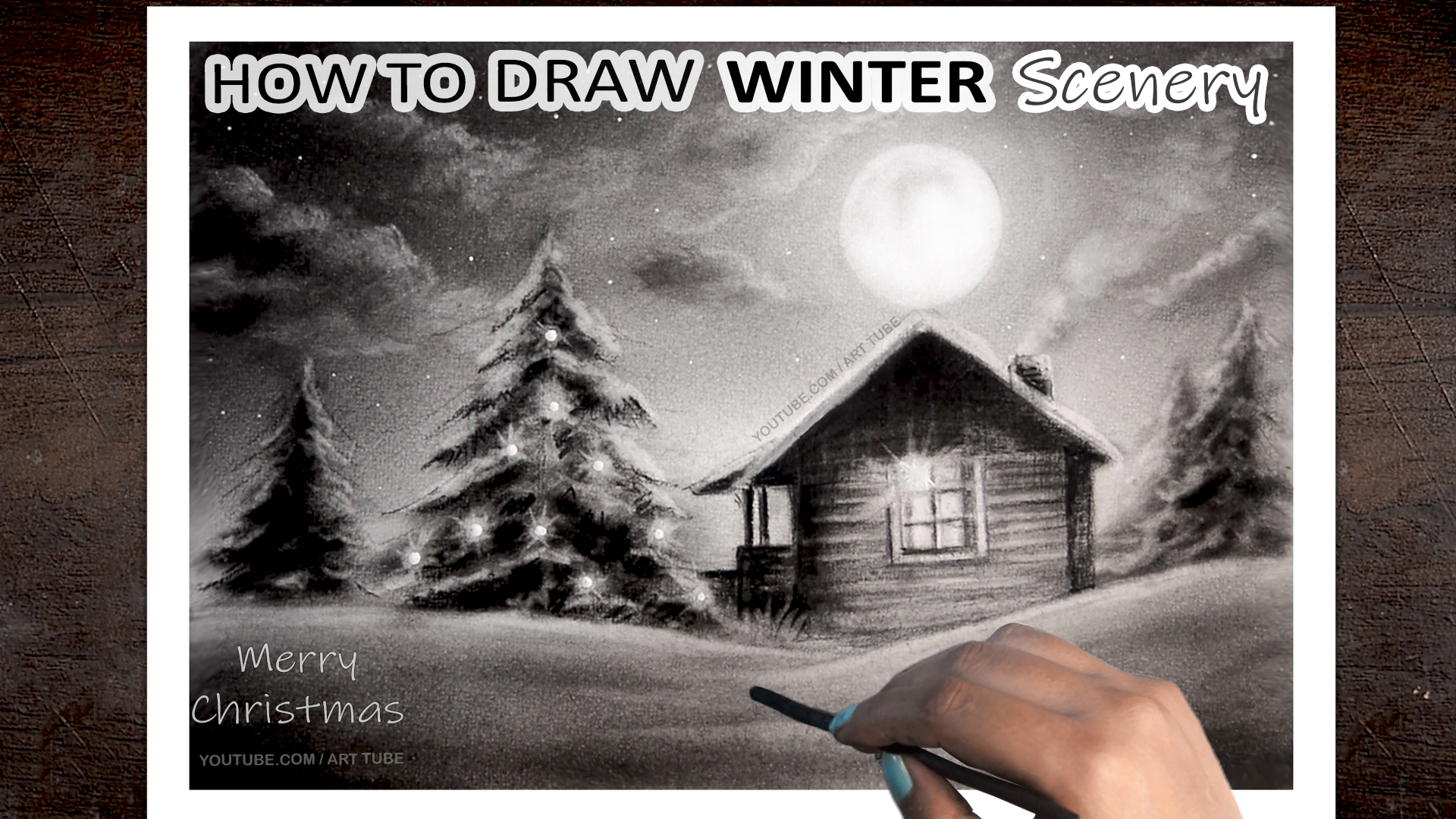 How to draw Snowfall sceneryStep by sepeasy draw  YouTube