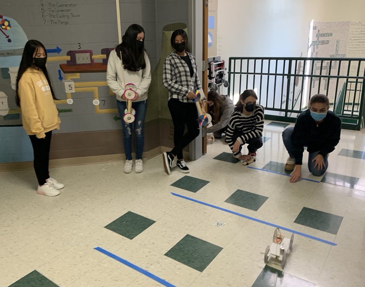 peterlamoreaux's tweet photo. #BHSPhysics students did a great job on their Mousetrap Cars. Top honors goes to George with a distance of 28 m. #NeedALongerTapeMeasure #ProjectBasedLearning. https://t.co/kmTAPDEE5Z