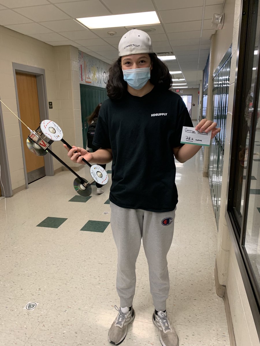 peterlamoreaux's tweet photo. #BHSPhysics students did a great job on their Mousetrap Cars. Top honors goes to George with a distance of 28 m. #NeedALongerTapeMeasure #ProjectBasedLearning. https://t.co/kmTAPDEE5Z