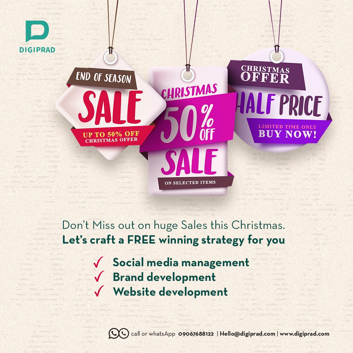 digiprad's tweet photo. Send us a DM now to find out how you can enjoy these discounted services for this season.

#DecemberSales #DigitalAgency #SmallBusinessAgency #SocialMediaAgency #DigitalMarketing https://t.co/GJMKBYq3L8