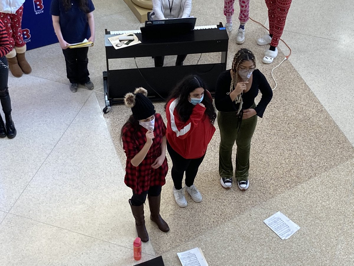 BCIT Medford Performing Arts student with their holiday caroling!  @BCITTWEETS
