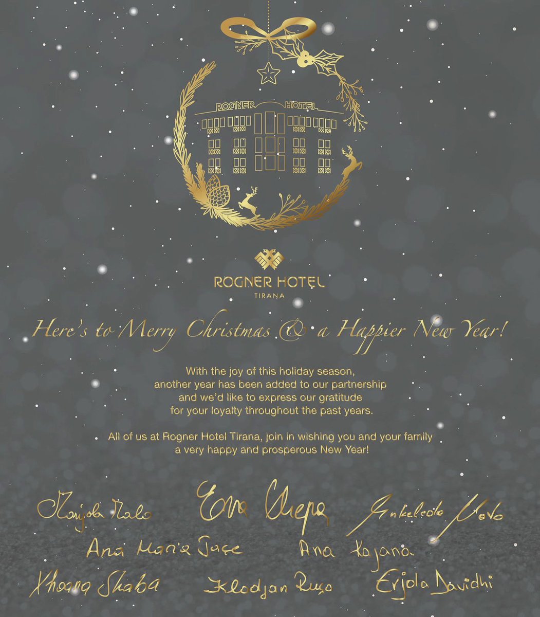 Rogner Hotel Tirana (@rognert) on Twitter photo ๐๐๐ง๐โ๐จ ๐ฉ๐ค ๐๐๐ง๐ง๐ฎ ๐พ๐๐ง๐๐จ๐ฉ๐ข๐๐จ & ๐ ๐๐๐ฅ๐ฅ๐๐๐ง ๐๐๐ฌ ๐๐๐๐ง!
All of us at Rogner Hotel Tirana, join in wishing you and your family a very happy and prosperous New Year!
๐๐ฐ๐จ๐ฏ๐ฆ๐ณ ๐๐ฐ๐ต๐ฆ๐ญ ๐๐ช๐ณ๐ข๐ฏ๐ข ๐๐ข๐ฏ๐ข๐จ๐ฆ๐ฎ๐ฆ๐ฏ๐ต & ๐ต๐ฉ๐ฆ ๐๐ฏ๐ต๐ช๐ณ๐ฆ ๐๐ฆ๐ข๐ฎ ๐๐๐ง๐โ๐จ ๐ฉ๐ค ๐๐๐ง๐ง๐ฎ ๐พ๐๐ง๐๐จ๐ฉ๐ข๐๐จ & ๐ ๐๐๐ฅ๐ฅ๐๐๐ง ๐๐๐ฌ ๐๐๐๐ง!
All of us at Rogner Hotel Tirana, join in wishing you and your family a very happy and prosperous New Year!
๐๐ฐ๐จ๐ฏ๐ฆ๐ณ ๐๐ฐ๐ต๐ฆ๐ญ ๐๐ช๐ณ๐ข๐ฏ๐ข ๐๐ข๐ฏ๐ข๐จ๐ฆ๐ฎ๐ฆ๐ฏ๐ต & ๐ต๐ฉ๐ฆ ๐๐ฏ๐ต๐ช๐ณ๐ฆ ๐๐ฆ๐ข๐ฎ