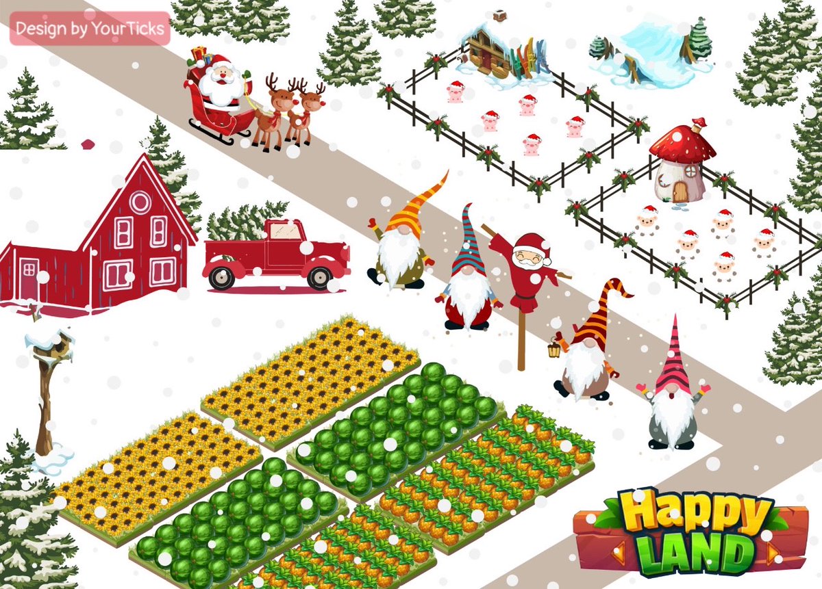 YourTicks's tweet photo. Christmas is coming to HappyLand.
All best wishes for you, farmers <3 <3 !!!
#DesignYourOwnFarm #HPL #HappyLand
Hi!
@lituoiteen
@ogabejr
@Thi81742473
#DesignYourOwnFarm
Join “Design Your Own Farm” contest! https://t.co/Ebp9I11SDR