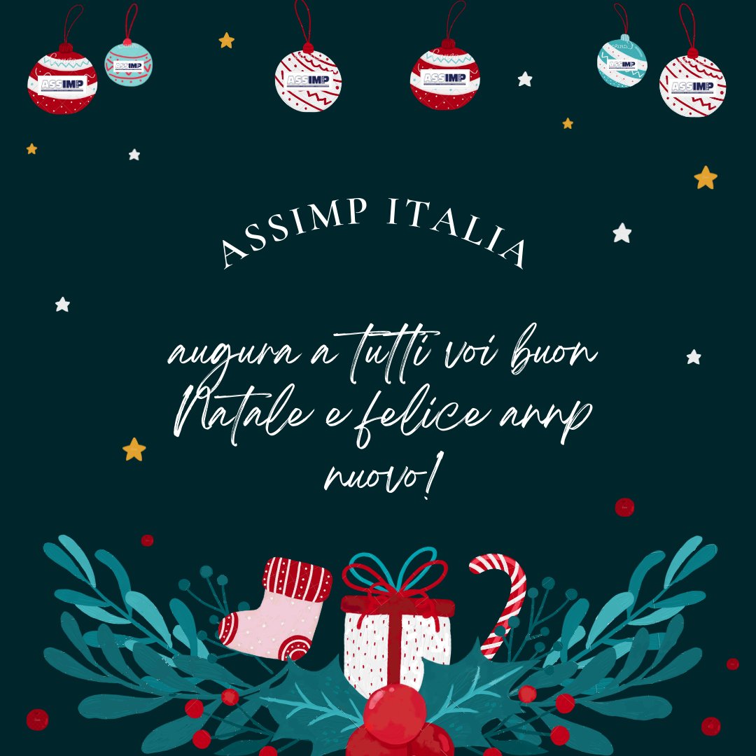 ASSIMPItalia's tweet photo. Gent.mi soci e collaboratori,

vi informiamo che i ns. uffici resteranno chiusi per le festivita' natalizie dal 24 dicembre sino al 7 gennaio.

Il Presidente Giovanni GRONDONA VIOLA, il Consiglio Direttivo e la segreteria di ASSIMP Italia augurano buone feste a tutti https://t.co/9F8VoM1eCH