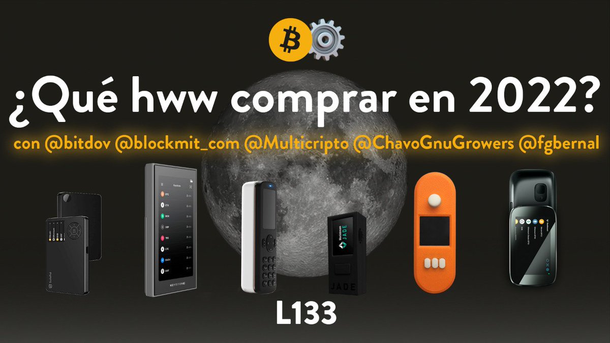 lunaticoin's tweet photo. ¿Sabes qué hardware wallet comprar en 2022?
1/ En el #L133 repasamos todas las tratadas en el #L91 de 2020 + 6 nuevos dispositivos:
- @safepal
- @KeystoneWallet
- Passport de @foundationhq
- Jade de @Blockstream
- @SeedSigner
- y @ngrave_official
🟡https://t.co/hCuI3hGaWa https://t.co/zn3Pol710f