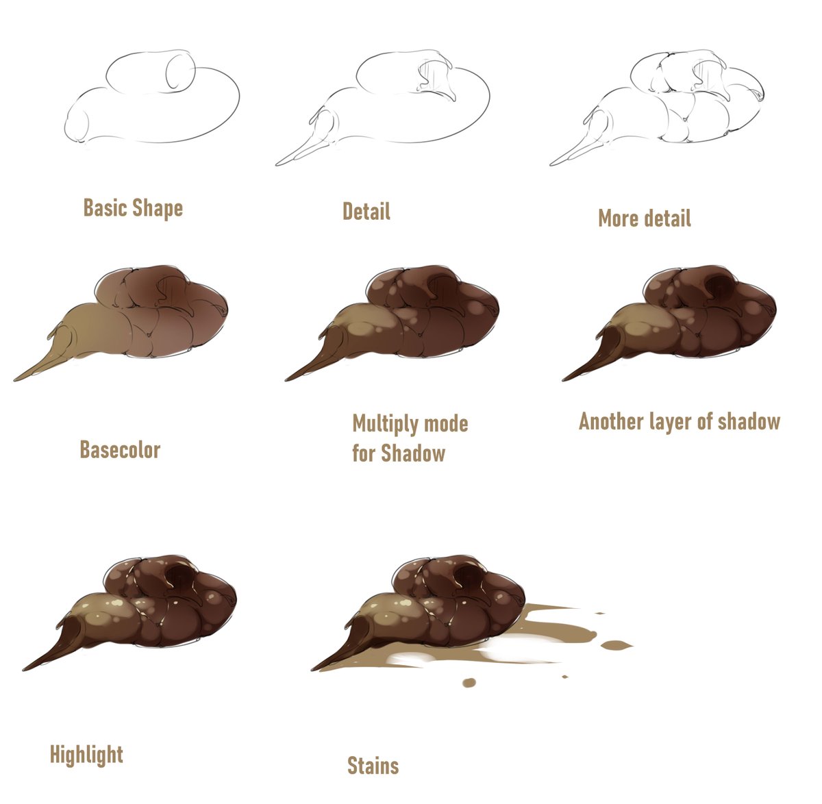 kinhasuArt's tweet photo. Drawing 💩 Step by step https://t.co/LvkghatUQC