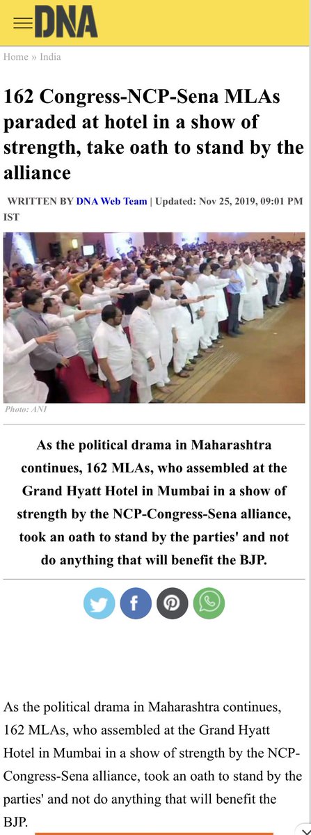 Iyervval's tweet photo. 🤔 here’s INC, NCP &amp; SS leaders swearing oaths in the same “Nazi Salute” fashion. https://t.co/5zzBAXYNFf