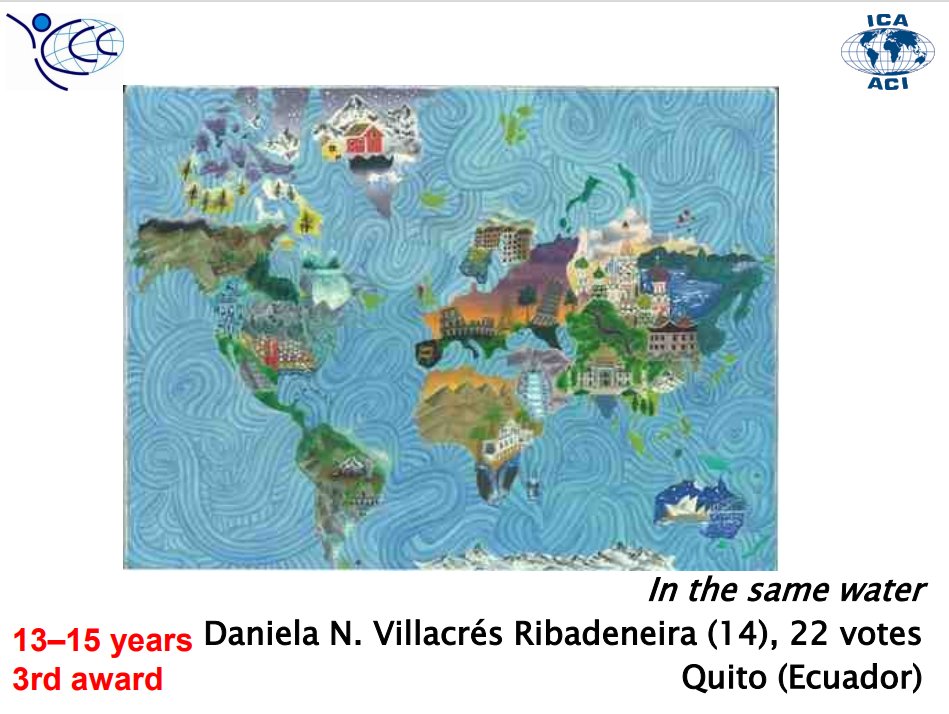 📍 Barbara Petchenik Map Competition 2021.
📣 Daniela Villacrés  del Colegio Cardinal Spellman Girls' School,representó al Ecuador 🇪🇨 en este concurso, ganando el 3er lugar  en la categoría de 13 a 15 años, de un total de 178 dibujos. Felicitaciones!! 🌎