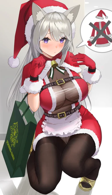 ネットで注文したのと全然ちがうサンタ服が届いたけどとりあえず着てくれるホノ 