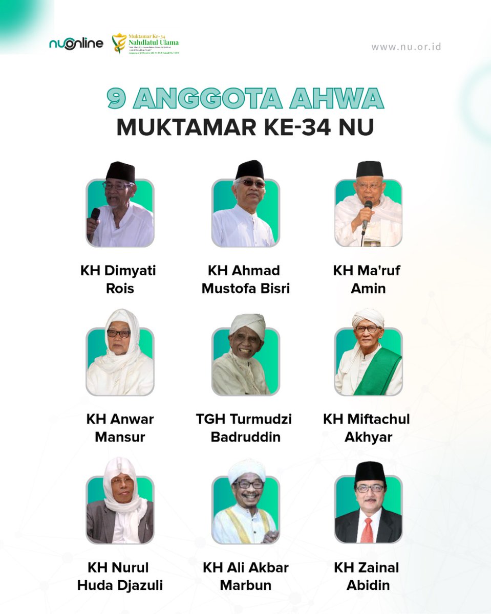 MuktamarNU34's tweet photo. Sembilan ulama dari berbagai wilayah di Indonesia terpilih sebagai anggota Ahlul Halli wal Aqdi (Ahwa) pada Sidang Pleno III di Gedung Serbaguna (GSG) Universitas Lampung (Unila), Kamis (23/12/2021).

https://t.co/mocH728dDH https://t.co/sa6S57xnvp