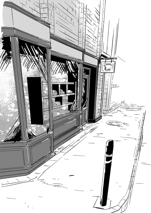 ザザッと背景お絵描き!イギリスあたりにありそうな気がするお店っぽい編! 