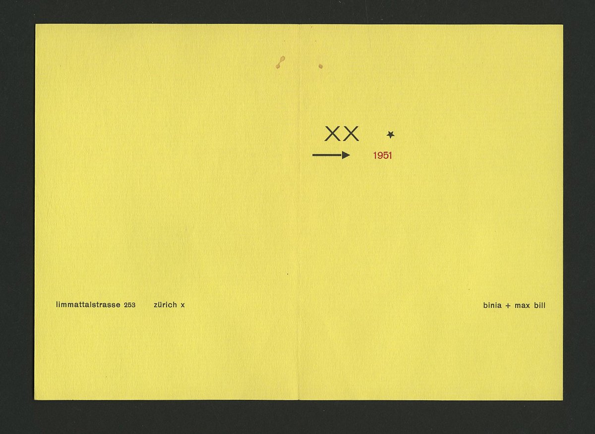 modernism101's tweet photo. Binia + Max Bill Christmas card, 1951. https://t.co/WBISwtUYjo