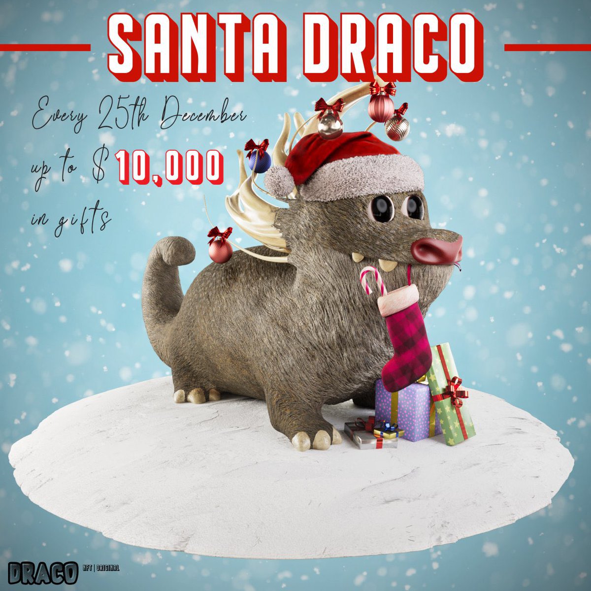 🚀 $10,000 Draco Giveaway 🚀

Every Year on Christmas Day <a href="/_DracoNFT/">Draco NFT | Original</a> are giving away $10,000 in prizes

☑️ RT This Tweet 
☑️ Join discord.gg/draconft

#NFT #NFTs