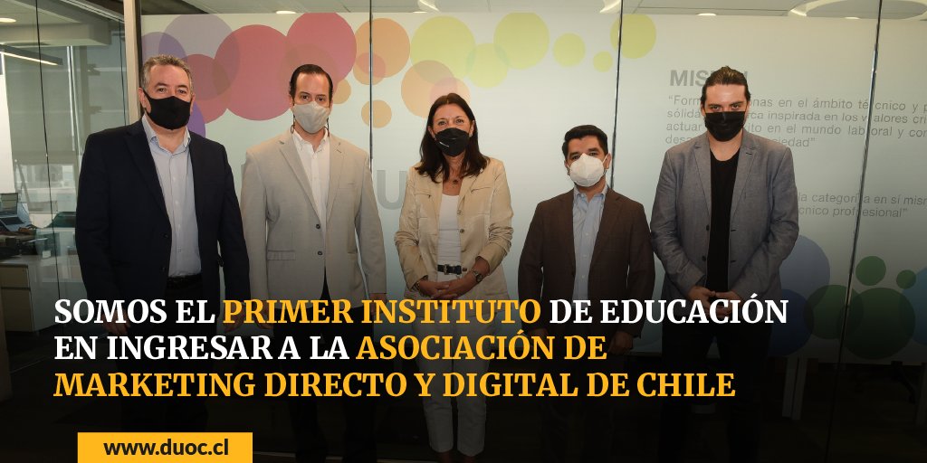 DuocUC's tweet photo. ¡Histórico! Somos el primer instituto de educación en ingresar a la @AMDDChile. Esta alianza permitirá que la comunidad duocana pueda participar en pasantías y programas dentro de la AMDD y sus socios. Conoce más información aquí: https://t.co/wxi7B5zk3f https://t.co/vGcs6D3xxe