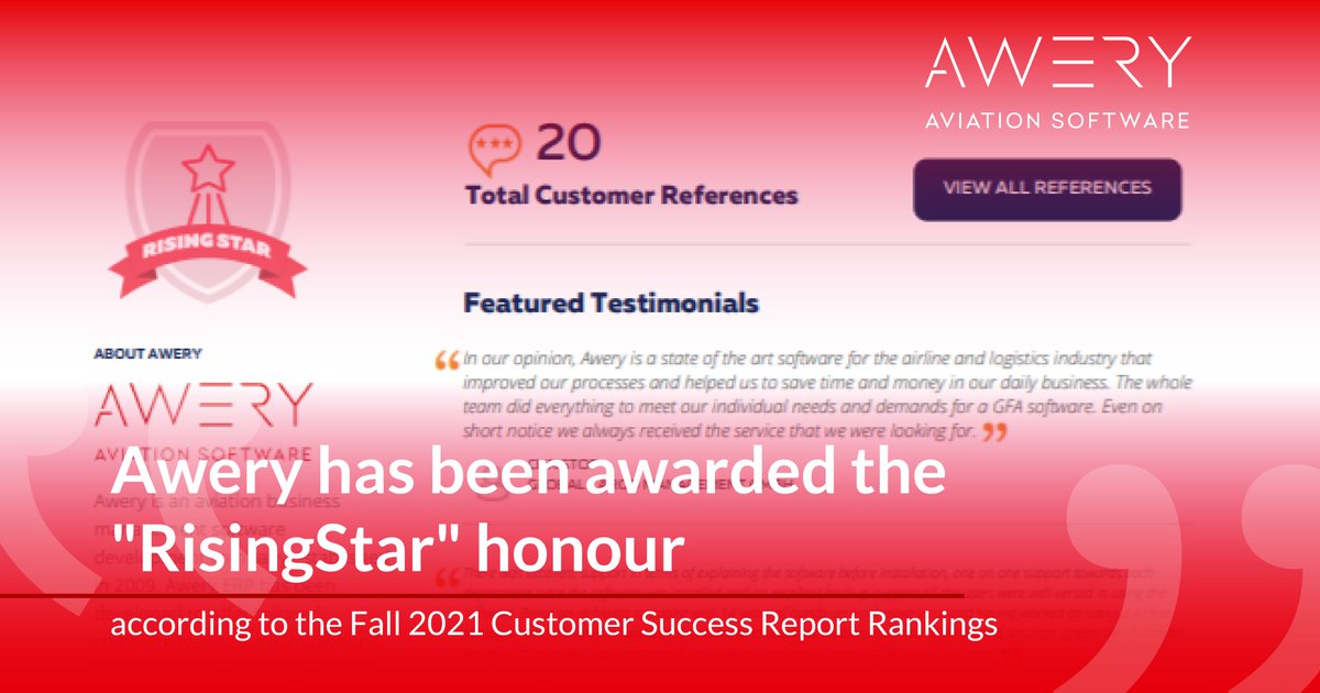 AweryAero's tweet photo. We are proud to announce that Awery Software has been honored with the Rising Star Award.
https://t.co/YsttCyYgvC
#Awery #FeaturedCustomers #AwerySoftware #digitalization #aviation #airlines #logistics #aircargo https://t.co/GjKCrVZu2N