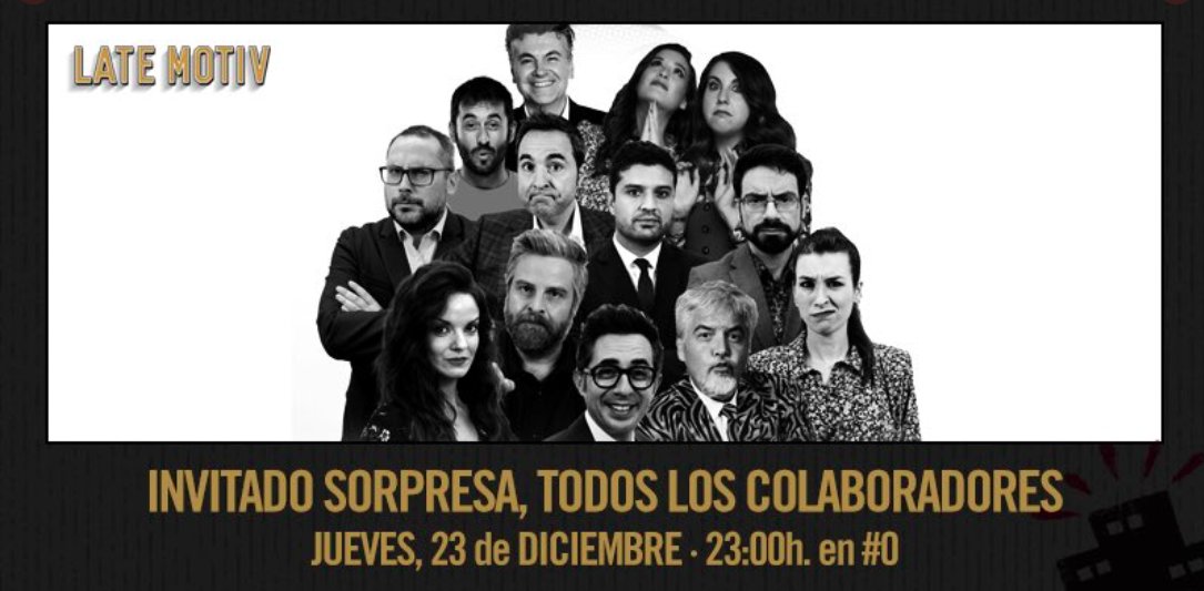 Carlo Padial (@carlopadial) on Twitter photo CUIDADO CON ESTO: Hoy es el programa final de <a href="/LateMotivCero/">Late Motiv en Movistar+</a> y ahí estaremos todos los colaboradores contribuyendo a este ENDGAME. Esta noche a las 23h, todos subimos a Montserrat. Ven al monte Rushmore de la guasa. 🔥🔥🔥🔥🔥 CUIDADO CON ESTO: Hoy es el programa final de <a href="/LateMotivCero/">Late Motiv en Movistar+</a> y ahí estaremos todos los colaboradores contribuyendo a este ENDGAME. Esta noche a las 23h, todos subimos a Montserrat. Ven al monte Rushmore de la guasa. 🔥🔥🔥🔥🔥