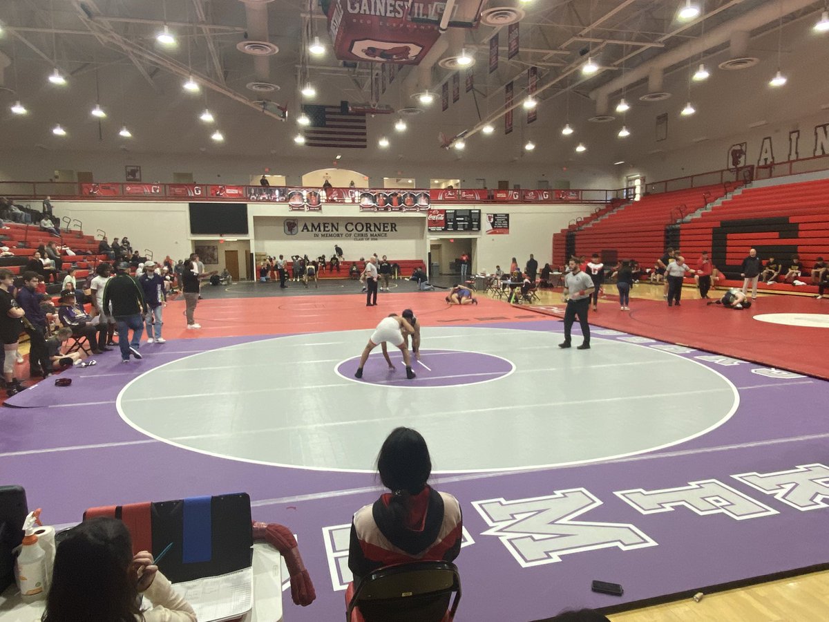 GHS_GAPrincipal's tweet photo. Big win for @Wrestling_GHS1 over Lumpkin 63-12. Good way to get in the Holiday mood! @goredelephants #RedRumble #RedKingdom https://t.co/Njm7cTcKZP