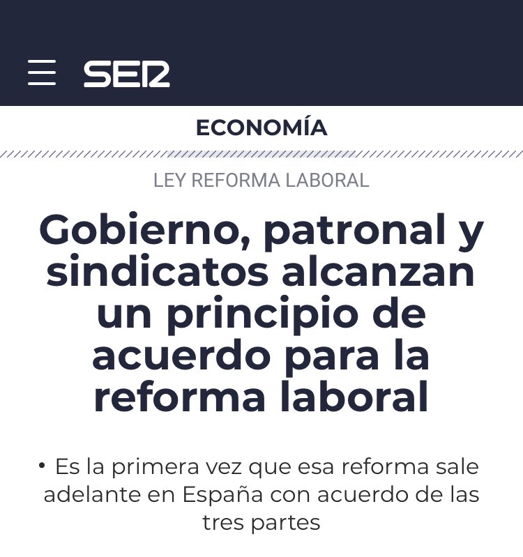 J_Zaragoza_'s tweet photo. La España que trabaja llega a un acuerdo.
Una nueva derrota de Casado y Abascal, los de la zancadilla a los españoles. https://t.co/oolr8HEBXi