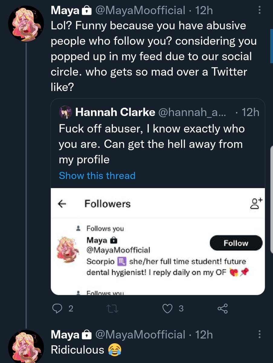 Ventingisvalid's tweet photo. #mayamoore #princessmaya #svetarose so apparently @/hannah_animal has abusive people following her...? 🤔 https://t.co/zmpTBaqsjr