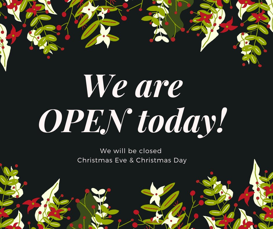 blackburnwheels's tweet photo. We are OPEN Today!

Holiday Hours: Closed Christmas Eve and Christmas Day
We will return to normal business hours Monday, December 27th! https://t.co/p6WuqDK5kA