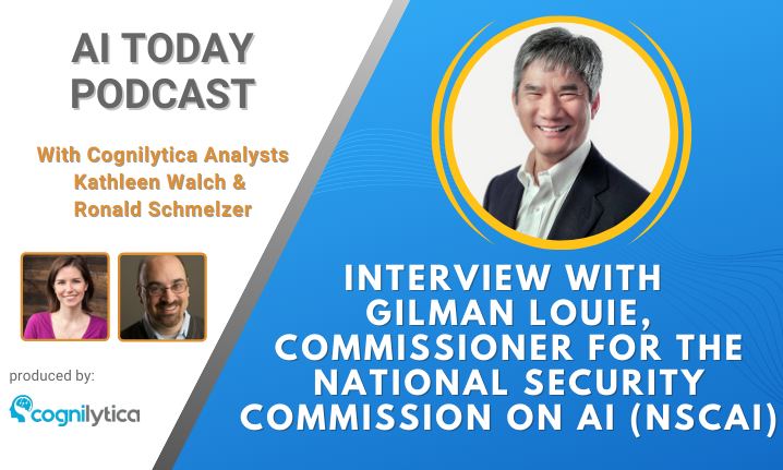 This @Cognilytica #AiToday #podcast with hosts <a href="/rschmelzer/">Ronald Schmelzer</a> &amp; <a href="/kath0134/">Kathleen Walch</a> interviews <a href="/gglouie/">Gilman Louie</a>, Commissioner at the <a href="/AiCommission/">National Security Commission on AI</a> &amp; discusses the 4 pillars from the 2021 #NSCAI report including #leadership, talent, hardware, &amp; #innovation. 

Full episode: dlvr.it/SFwFms