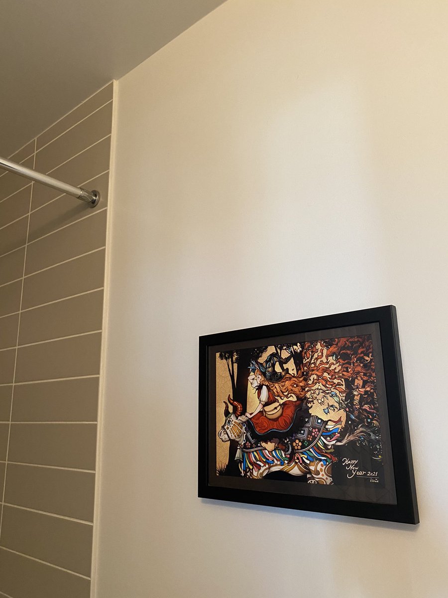 elimeback's tweet photo. @y_isuZu and happy new year! I still have your 2021 New Year art hanging on display https://t.co/8AhW14gCnm