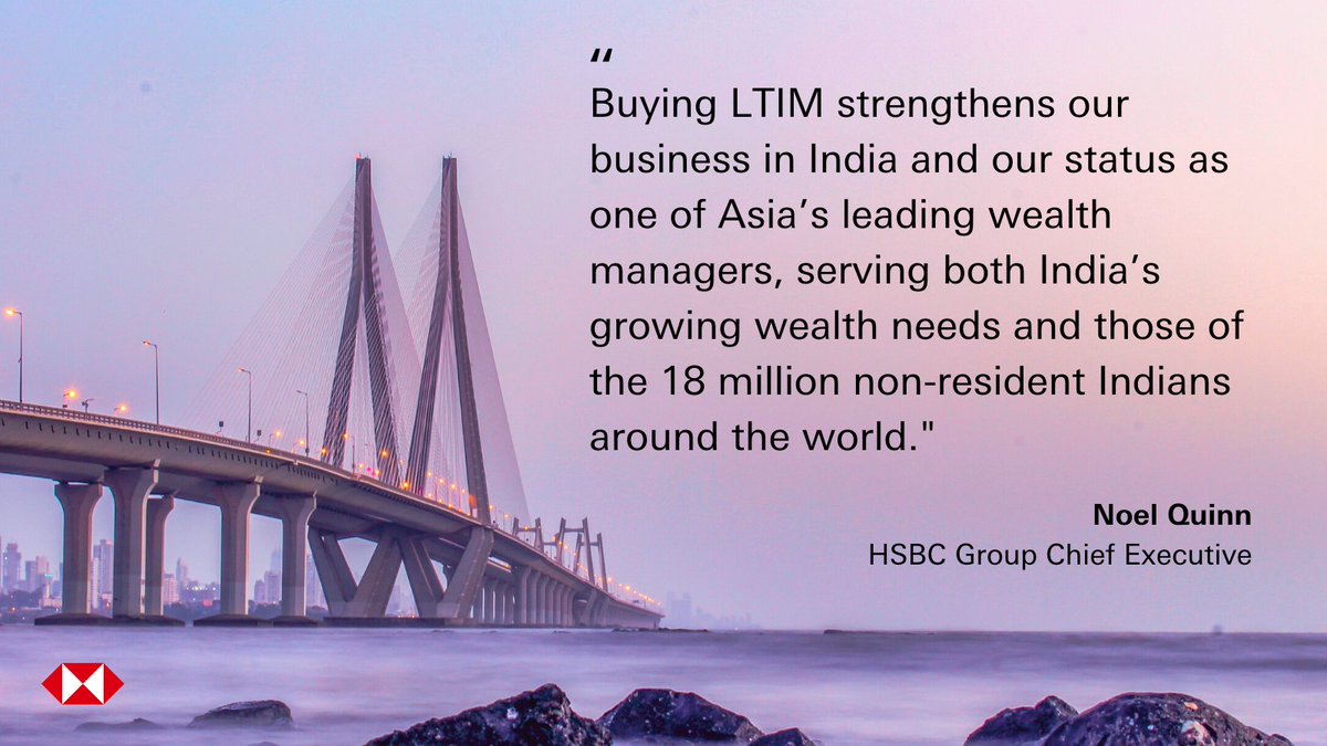 HSBC's tweet photo. Today we agreed to buy L&T Investment Management, one of India’s top asset managers. India is a market that is critically important for our strategic ambitions and our purpose.
Find out more: https://t.co/m1enikI4y8
#HSBC #HSBCAssetManagement https://t.co/BjnS0bZNH8