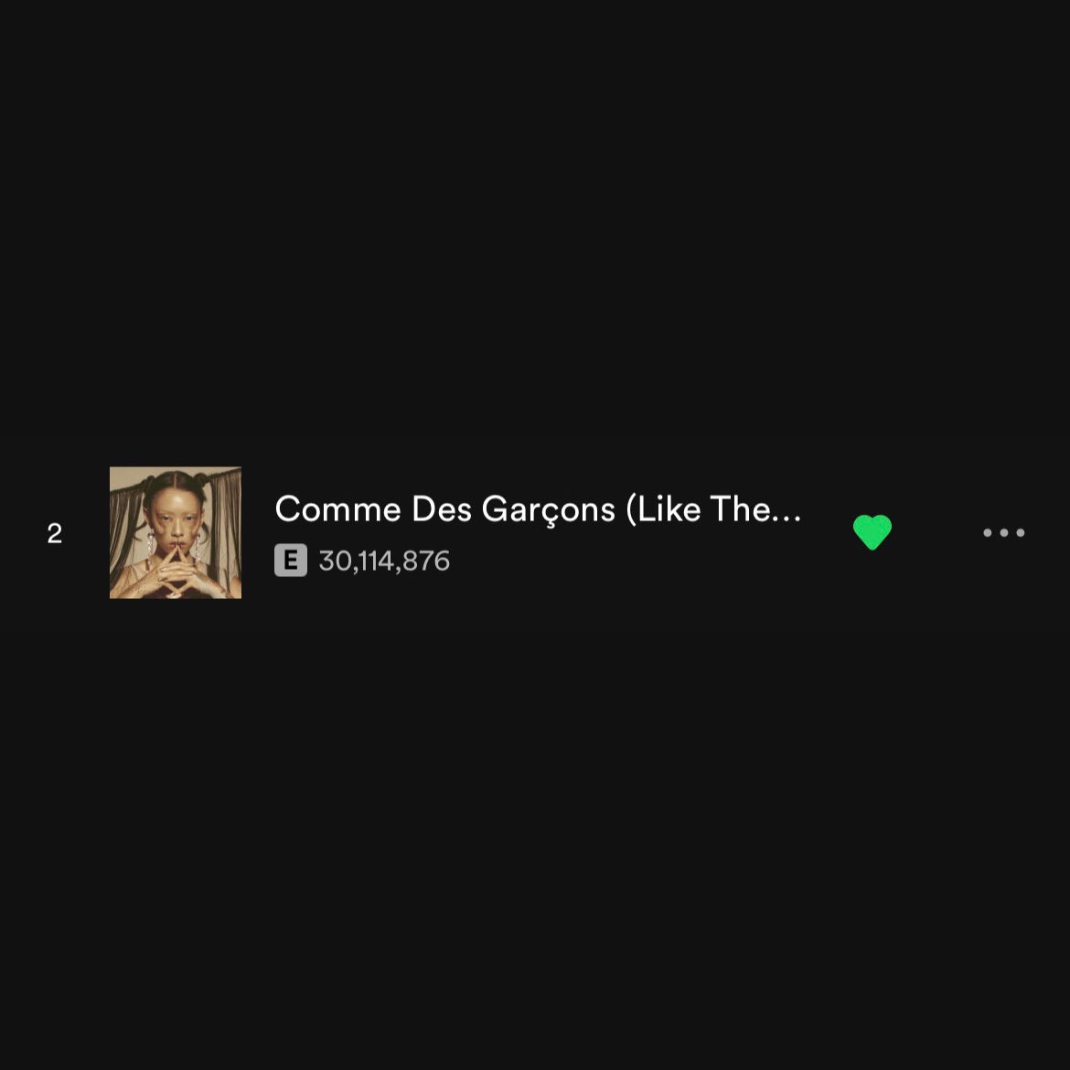 SAWAYAMAcharts's tweet photo. 🚨 || Comme De Garçons has hit 30 million streams on Spotify! This is Rina’s 2nd song to reach this milestone! https://t.co/K5ZMjsJUuE