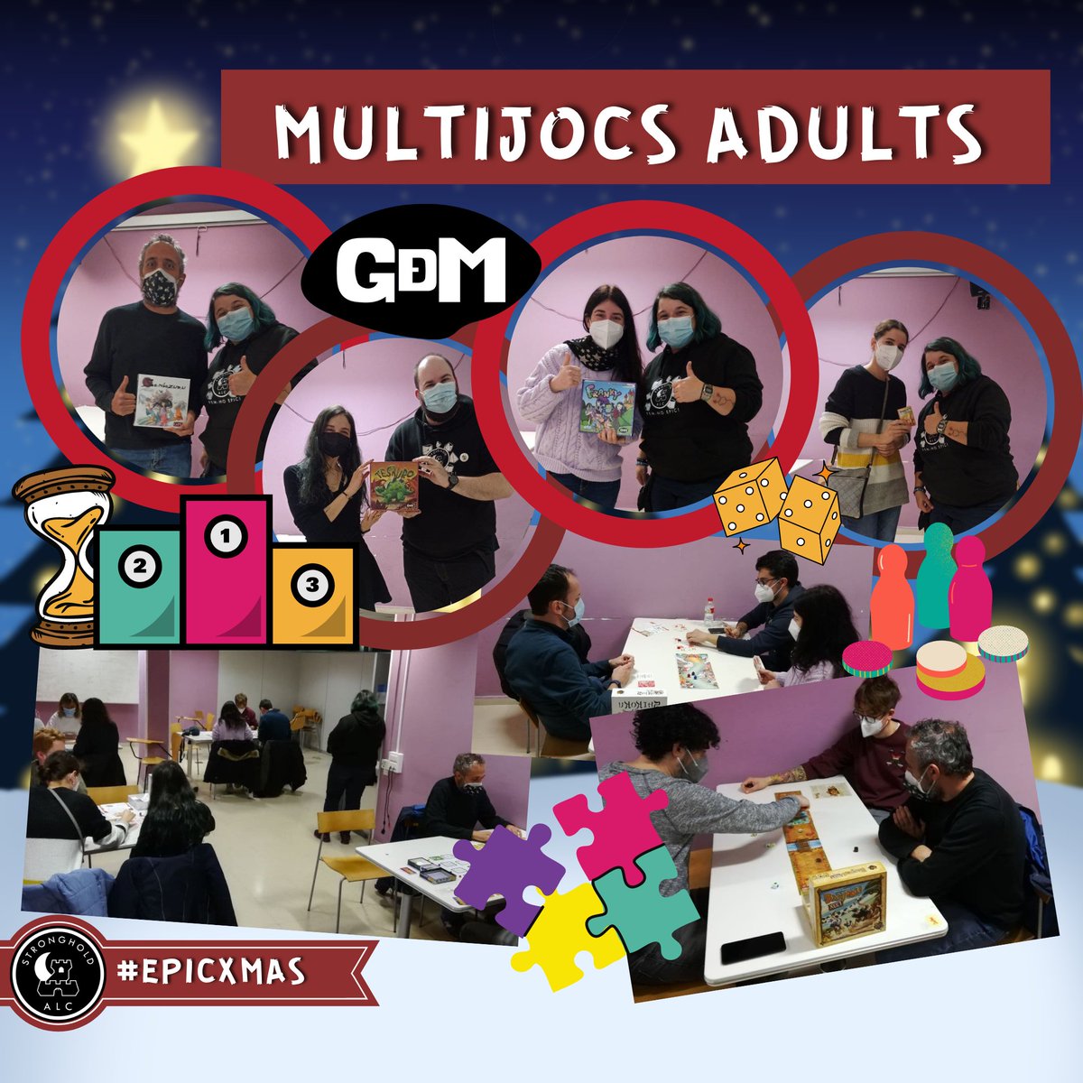 ALC_Stronghold's tweet photo. Volem donar les gràcies a @Guerrademitos per patrocinar el #Multijocs d'adults pel nostre #VIIEpicXmas i l'enhorabona a les persones guanyadores!!
Ens fa molta il·lusió haver pogut recuperar aquesta tradició!
#EpicXmas #FemHoEpic #JocsDeTaula https://t.co/AU9PEnUyTF