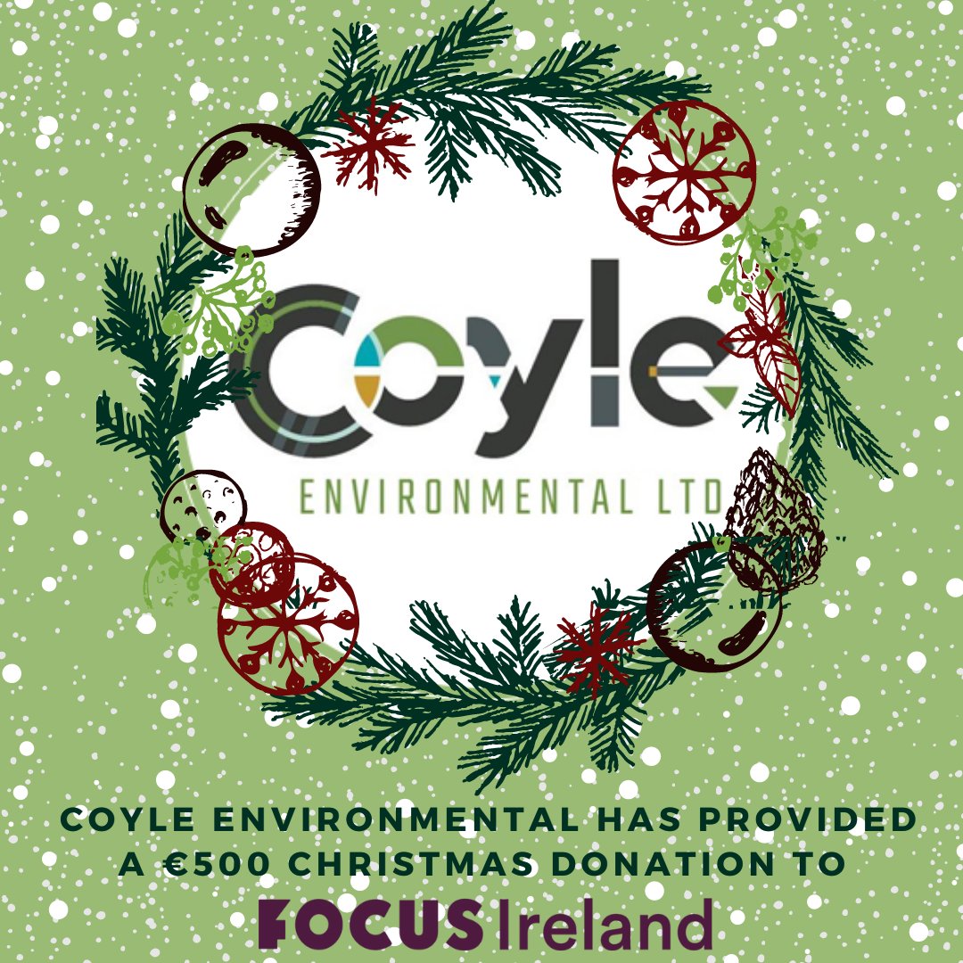CoyleEnv's tweet photo. At Coyle Environmental, we believe Christmas is the perfect time to spread some cheer and support organisations close to our heart! This year, we have made a β¬500 donation to the nonprofit organisation @focusireland.π
#CoyleEnvironmental #MerryChristmas #HappyNewYear https://t.co/4i6v5wJuwG