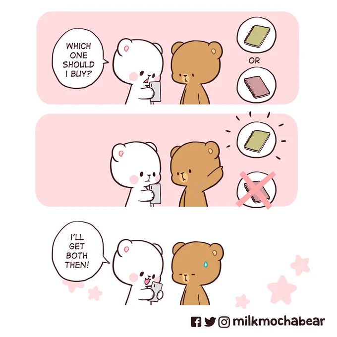 A solution 😌
---
Feel free to mention someone who helps you make decisions 🤔

#milkmochabear
#milkandmocha 