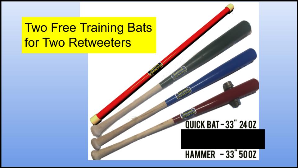 Getting rid of some training bats. Anyone interested in 2 Free Bat Speed Training Bats, Retweet this and I'll choose 2 Players or Coaches to send to by Dec. 25th. <a href="/FlatgroundBats/">FLATGROUND Hitting</a>