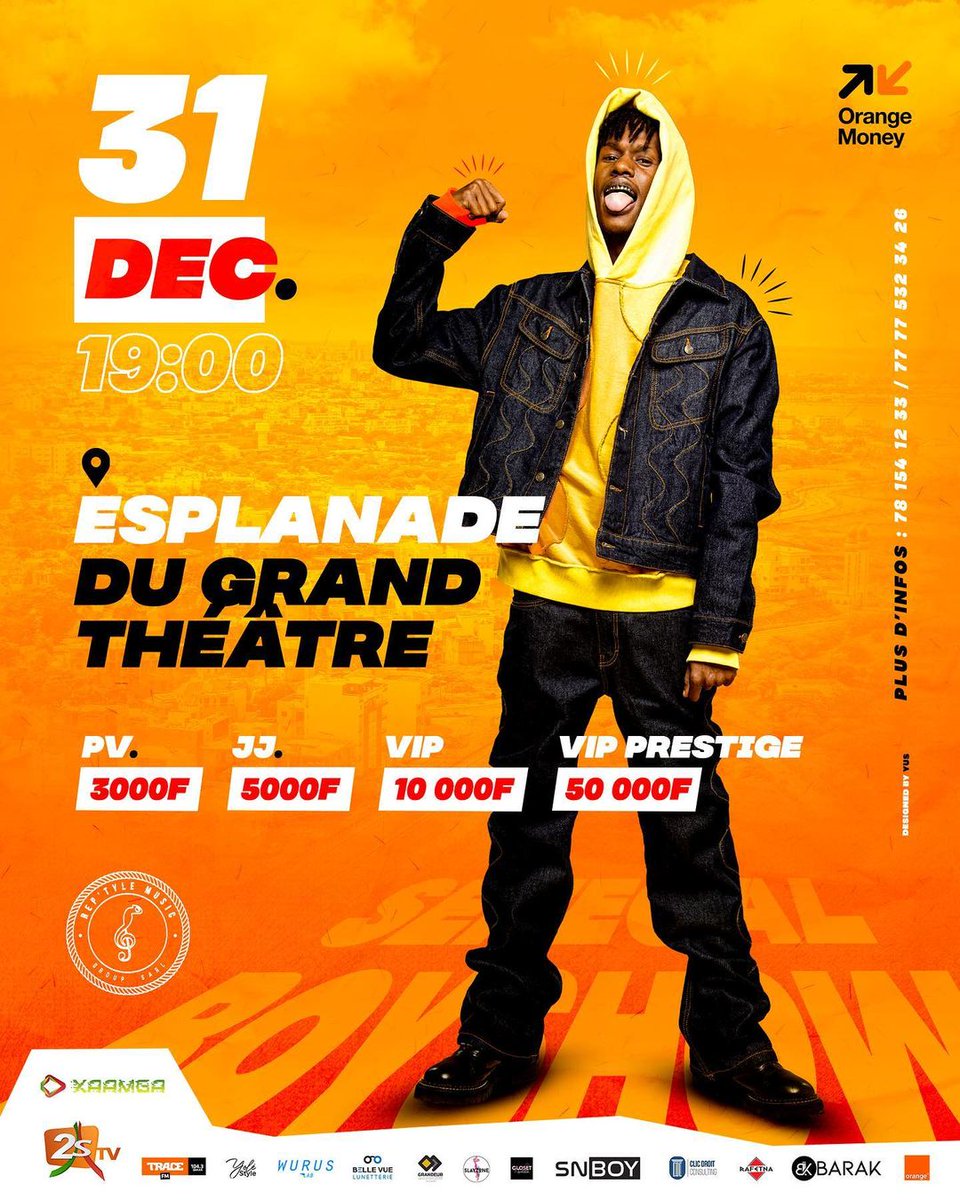 Ensemble fêtons le nouvel 
Senegal Boy Show <a href="/sambapeuzzi/">SENEGALBOY 🇸🇳👽</a>
📆Vendredi 31 Décembre 2021
📍Esplanade Grand Théâtre

📞 : 78462 30 78
.
.
.
.
<a href="/ReptyleM/">Reptyle Music</a>
<a href="/reptylemusic/">Reptyle Music Actus</a>
<a href="/driss_s/">IDY_REPTYLEMUSIC</a>
<a href="/bizonreptyle/">Bizon RepTyleMusic ✨🇸🇳</a>
.
.
.
.
#show #rap #hiphop #galsen #galsen221 #dakar #sénégal #senegal_boy_show