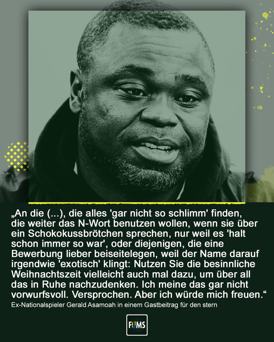 fums_magazin's tweet image. Gerald #Asamoah mit einem Appell zur Weihnachtszeit.