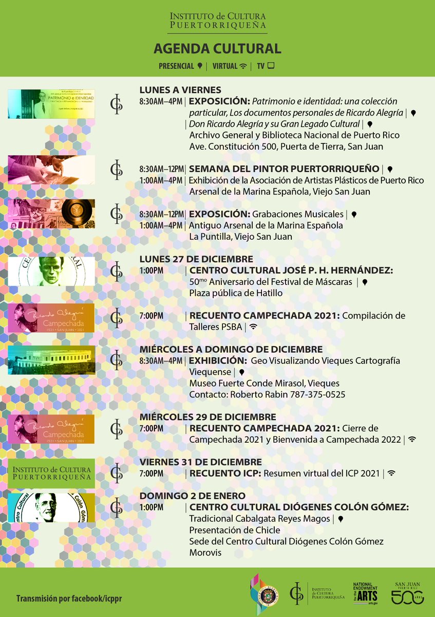 icppr's tweet photo. Entérate con la #AgendaCultural de esta semana de toda la programación artística y cultural de #CulturalVirtual y #Coloqueo.
Con el apoyo de National Endowment for the Arts https://t.co/qfiIKnJOBy