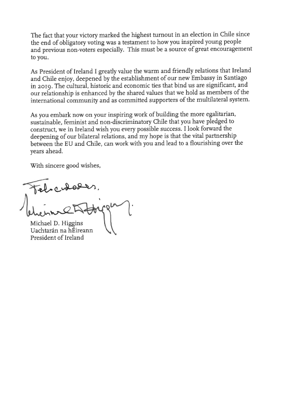 Embajada de Irlanda en Chile, Perú y Ecuador tweet media