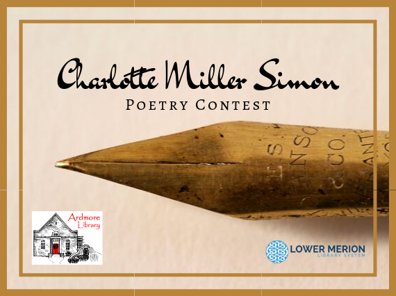 ArdmoreLibrary's tweet image. The deadline for our 17th Annual Charlotte Miller Simon #PoetryContest is Friday, February 4, 2022. Rules and entry form at lmls.org/ardmorepoetry.