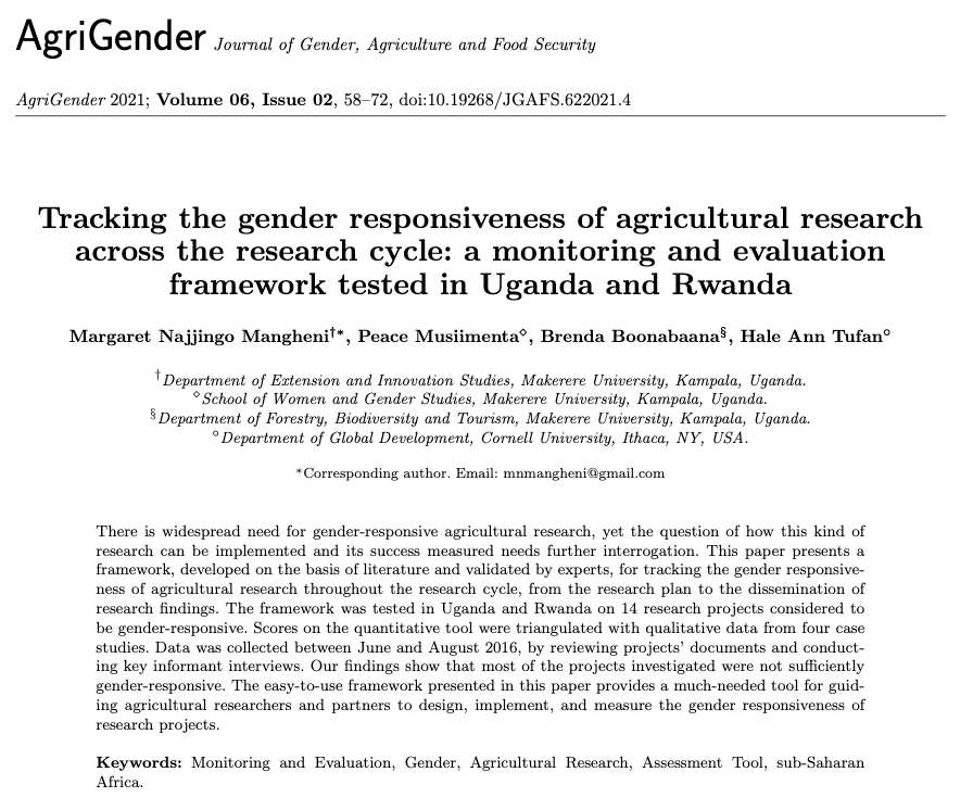 Agri-Gender Journal tweet media